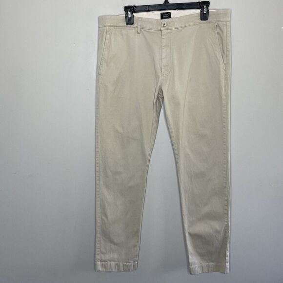 J CREW Mens Stretch 484 SLIM-FIT Khaki Beige Chino Pants EUC E1589 35 x 32 - Picture 1 of 10